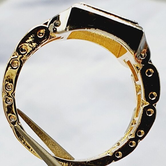 White Zircon Watch Dial Official Fashion Tops Gold Ring for Man, INDN8157 - Picture 6 of 7